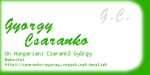 gyorgy csaranko business card